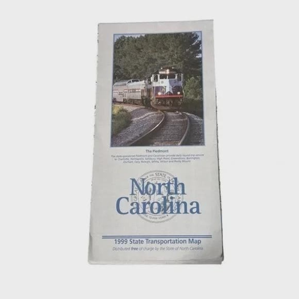 North Carolina 1999 State Transportation Map Vintage